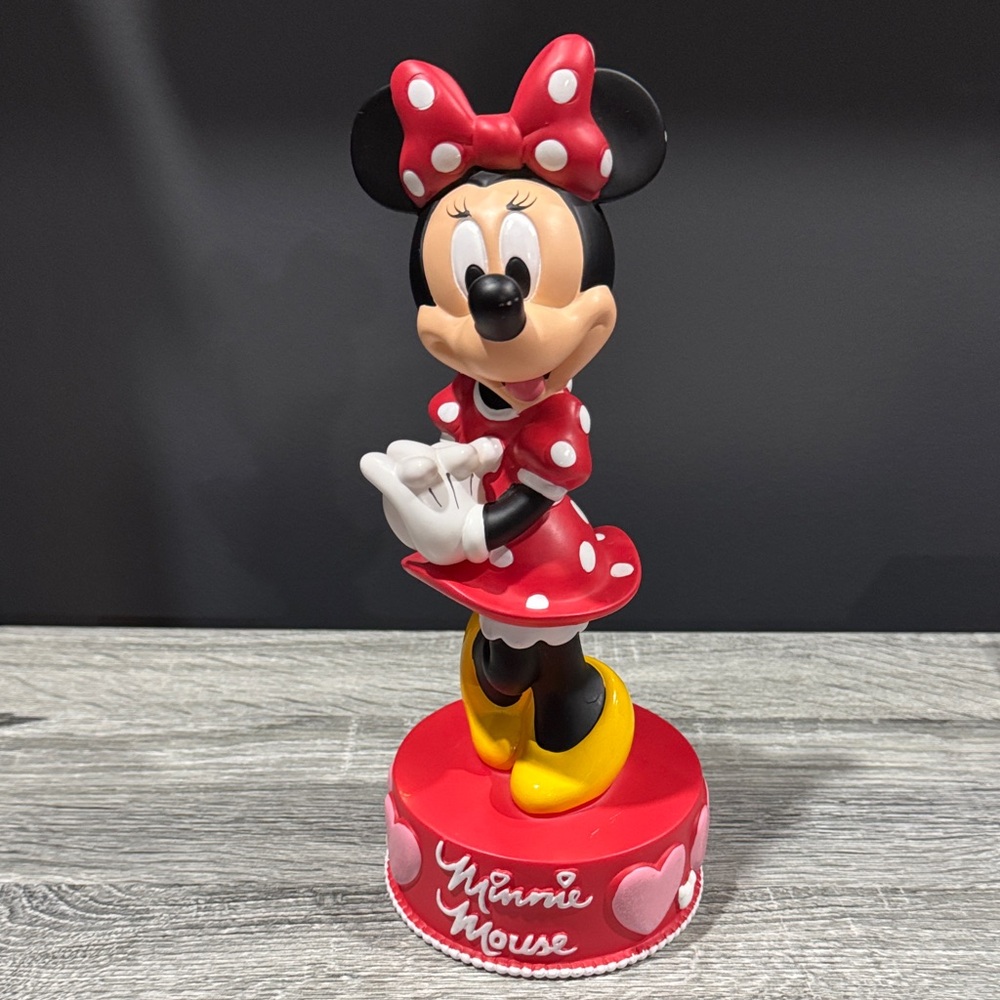 Disney | Minnie Mouse in Red Polka Dot Dress Coin Bank - 11” PVC Piggy Bank